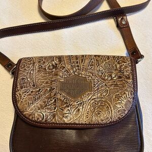 Harley-Davidson Brown Leather Crossbody Bag